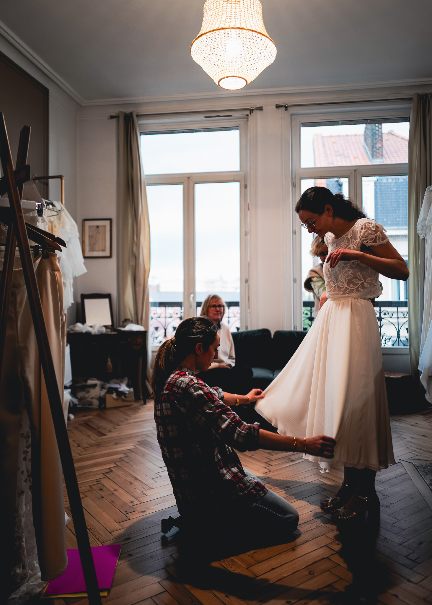Inès — essayage robe sur-mesure Elsa Barois